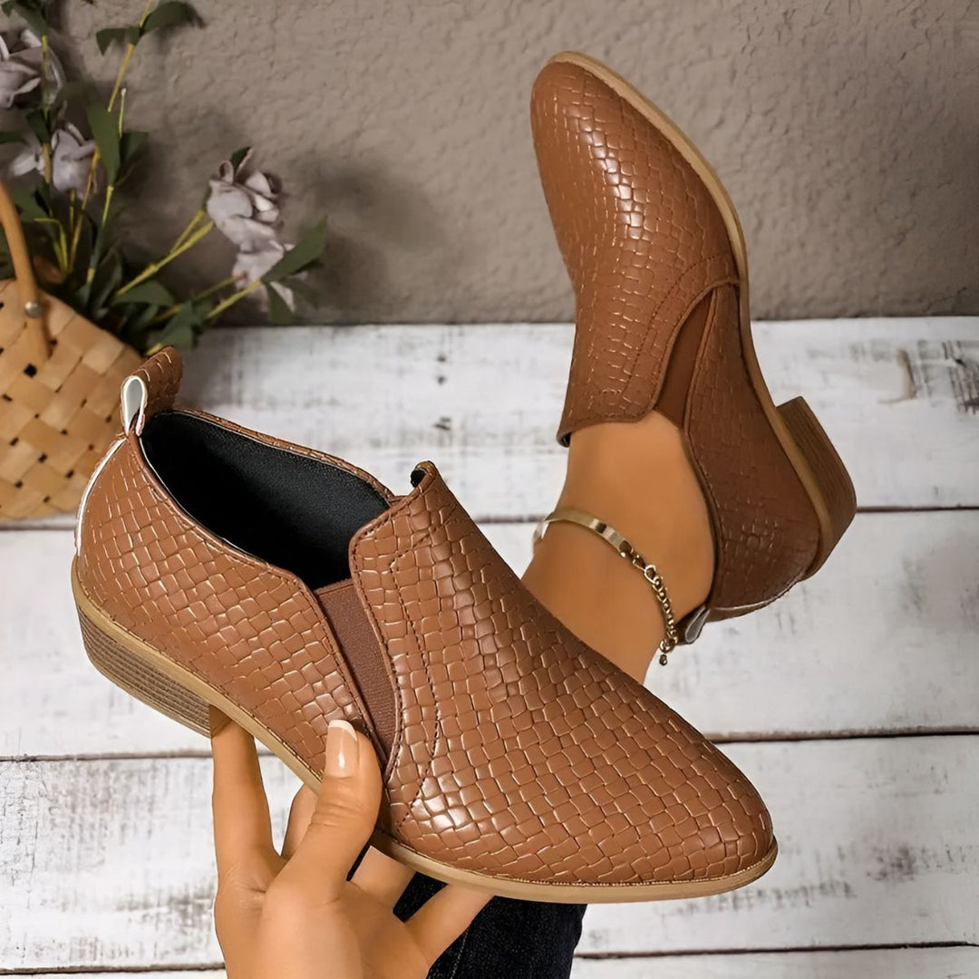 Henrietta - Sleek Embossed Loafers