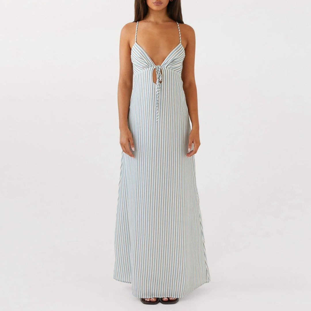 Holly - Elegant Striped Maxi Dress