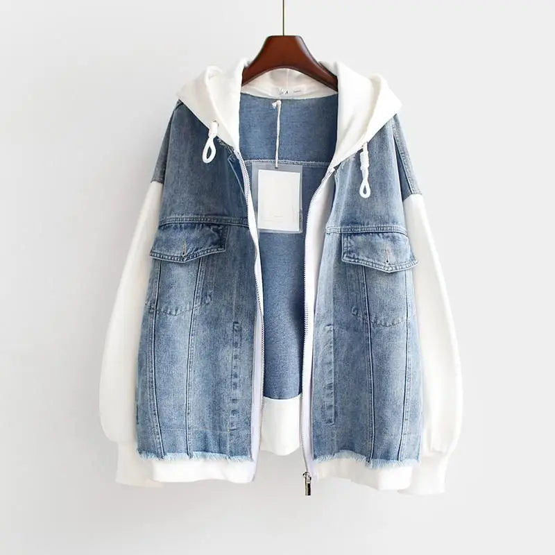 Raegan - Cozy Denim Hoodie
