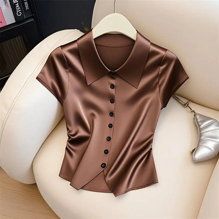 Hope - Glossy Silk Blouse