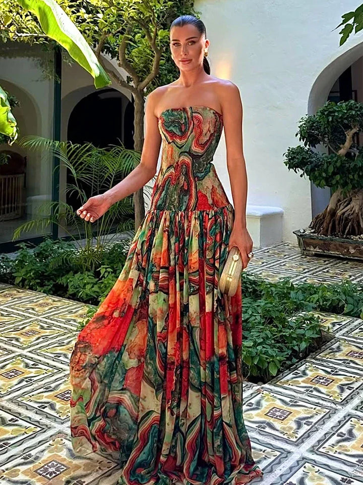 Erin - Flowing Pleater Maxi Dress