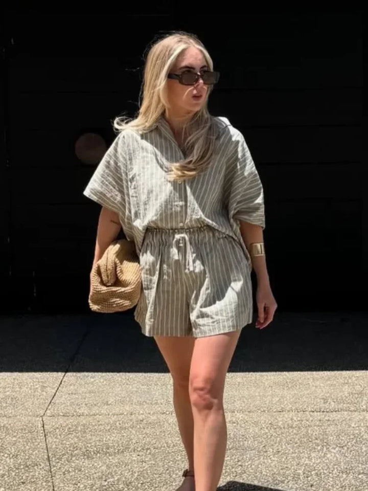 Dana - Breezy Striped Shirt Set