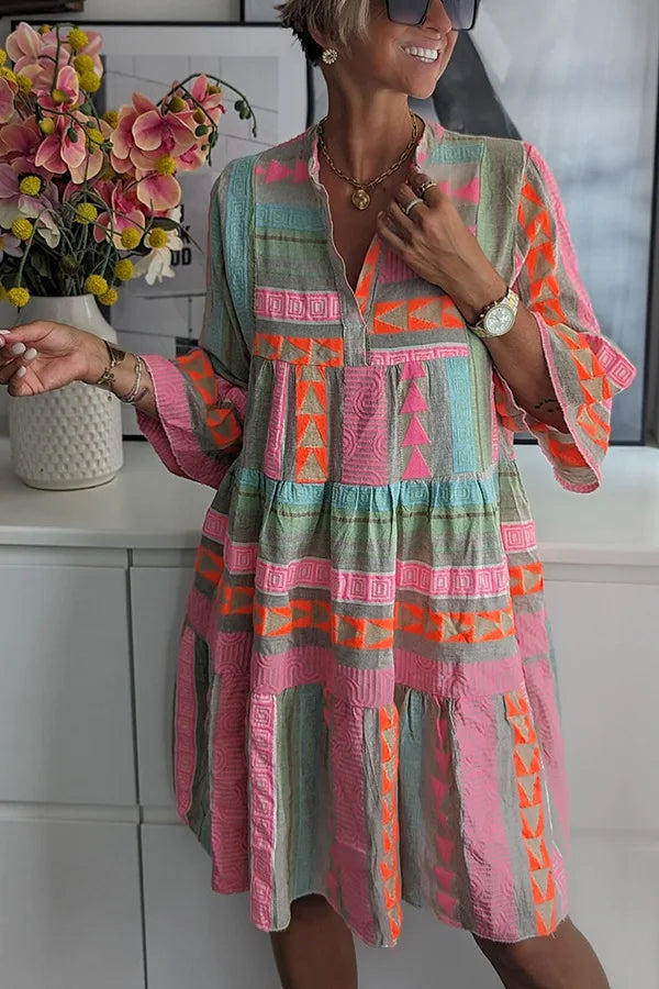 Denise - Flowing Geometric Dress