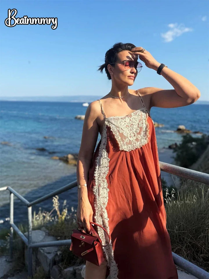 Gina - Flowing Lace Midi Dress