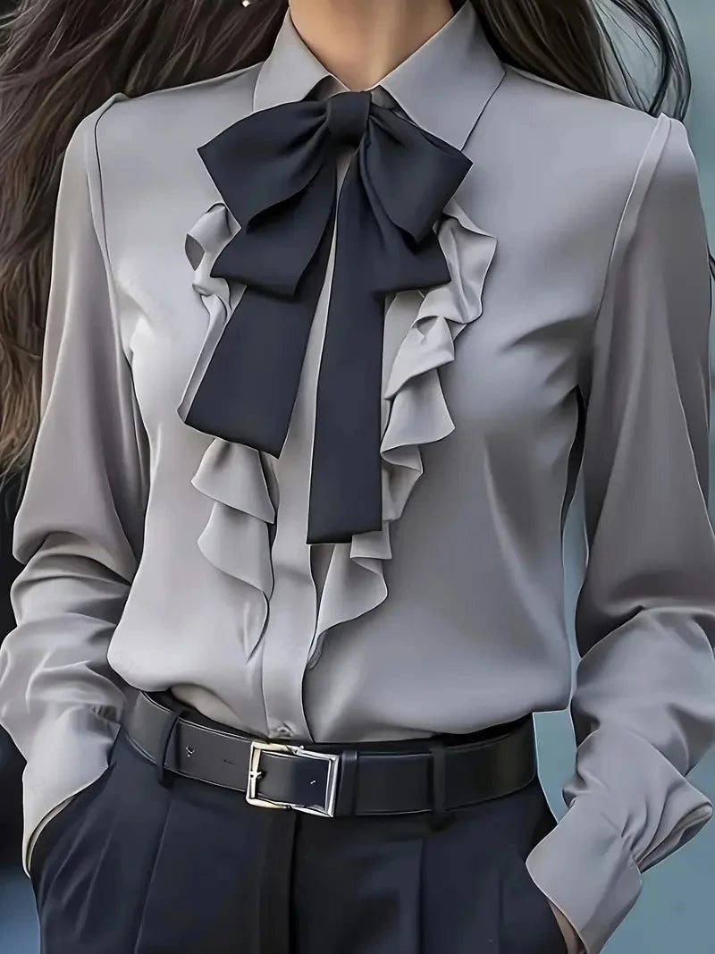 Andrea - Silky Ruffle Blouse