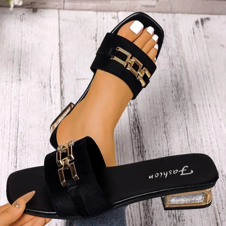 Noelle - Elegant Velvet Sandals