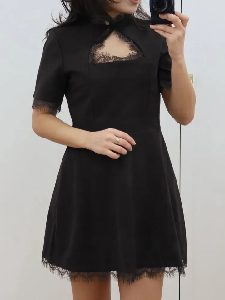 Talia - Sleek Lace Mini Dress
