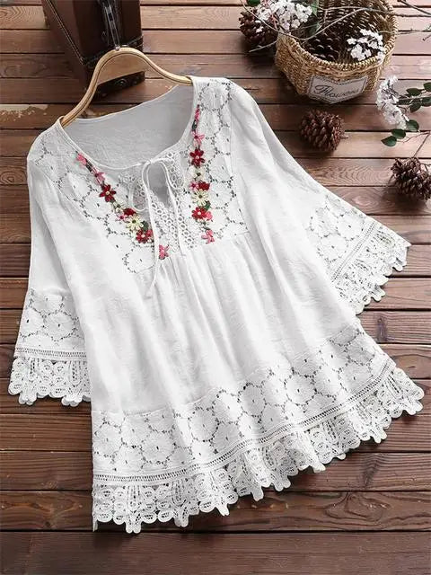 Priscilla - Elegant Lace Blouse