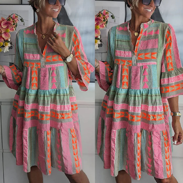 Denise - Flowing Geometric Dress