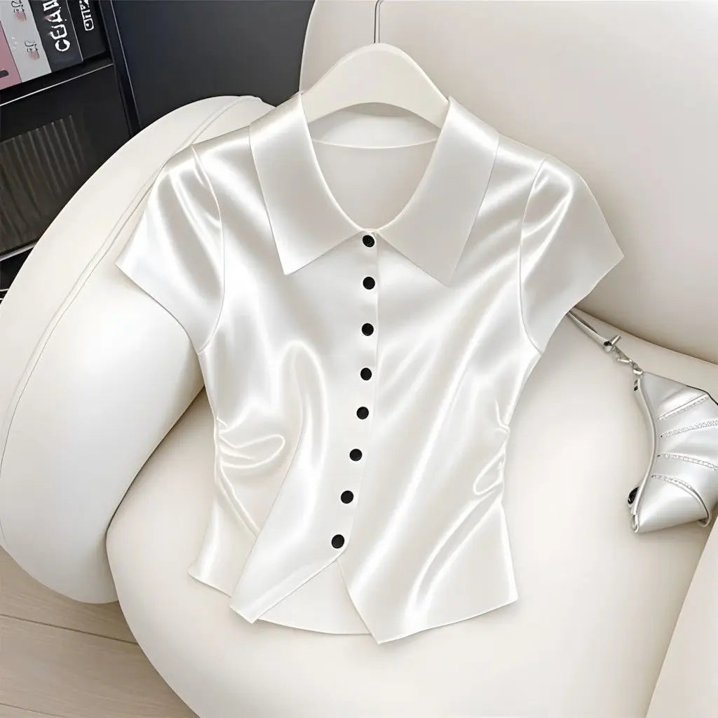 Hope - Glossy Silk Blouse