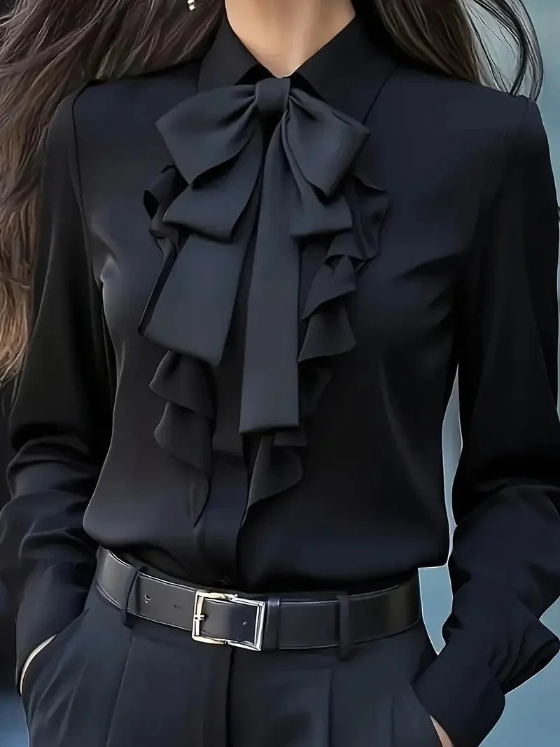 Andrea - Silky Ruffle Blouse