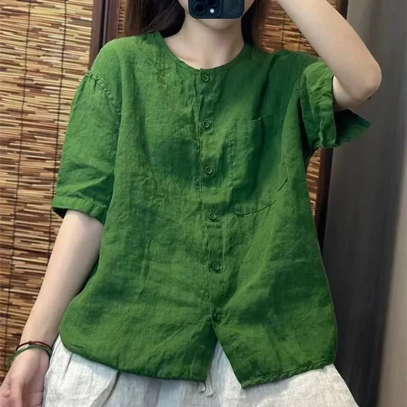 Valentina - Cozy Linen Blouse