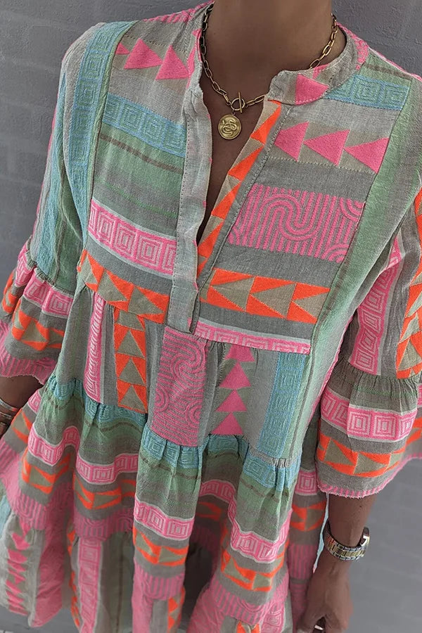 Denise - Flowing Geometric Dress