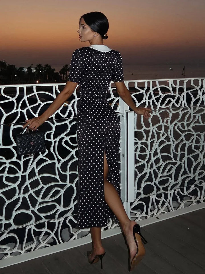 Nevaeh - Elegant Polka Dot Dress