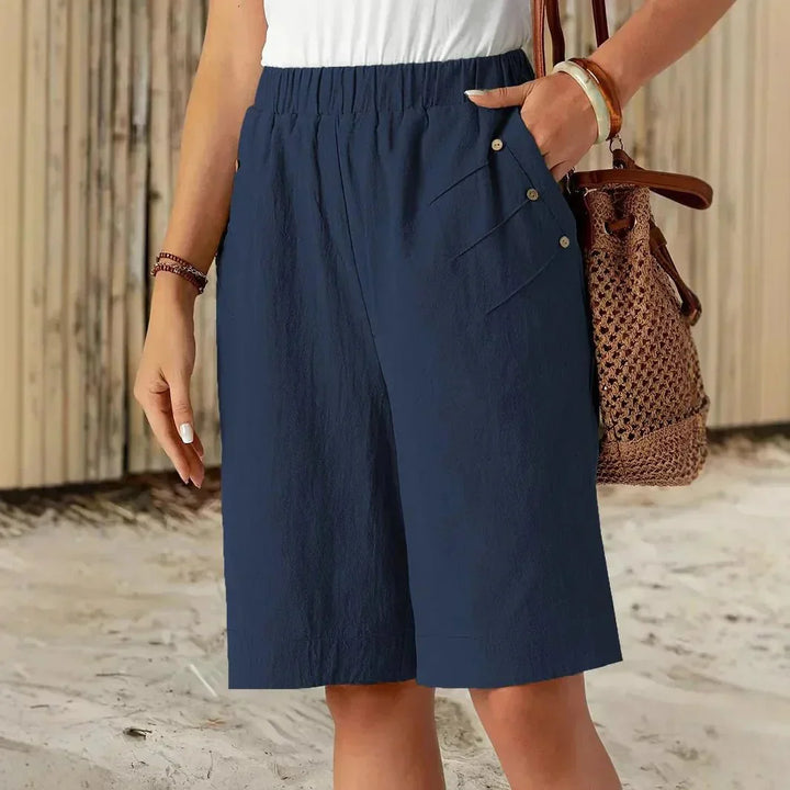 Olive - Relaxed Linen Shorts