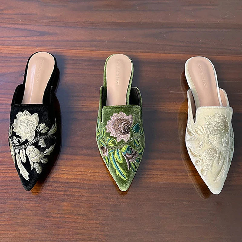 Natalie - Elegant Embroidered Sandals