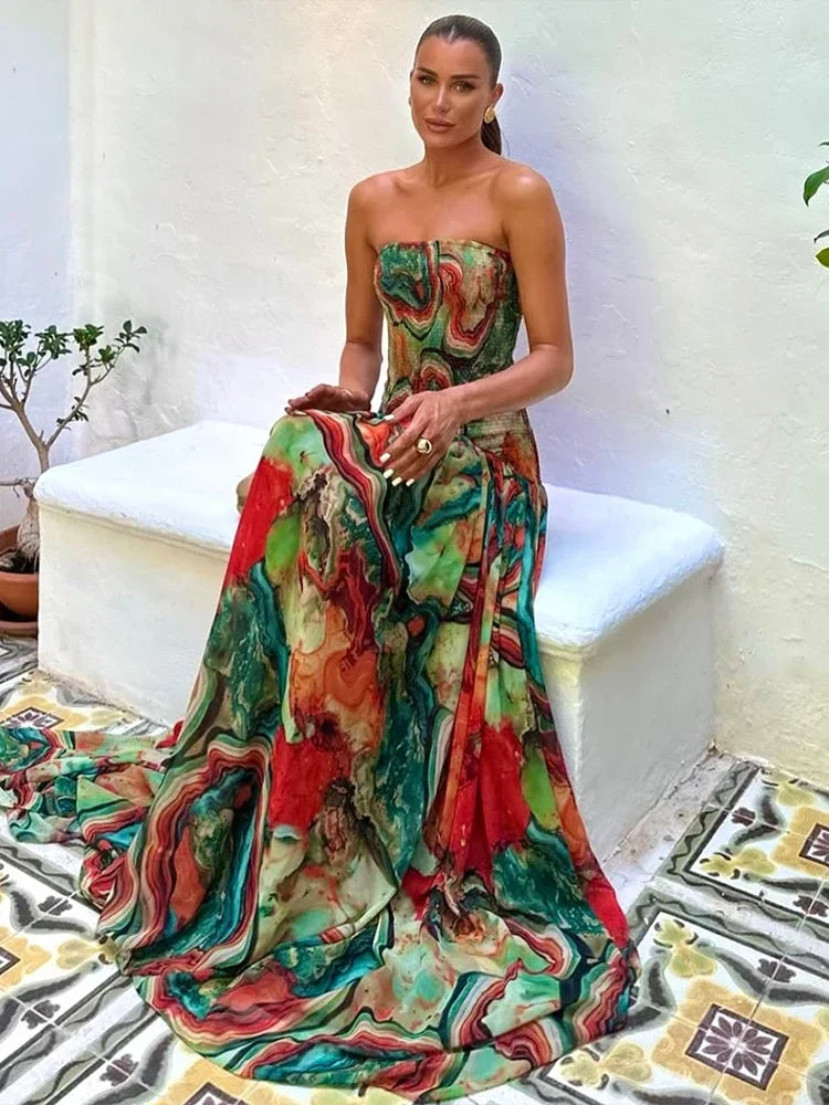 Erin - Flowing Pleater Maxi Dress