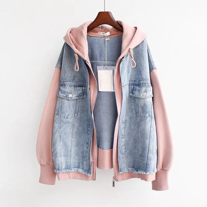 Raegan - Cozy Denim Hoodie