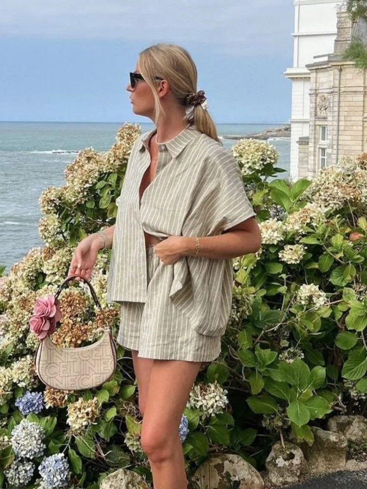 Dana - Breezy Striped Shirt Set