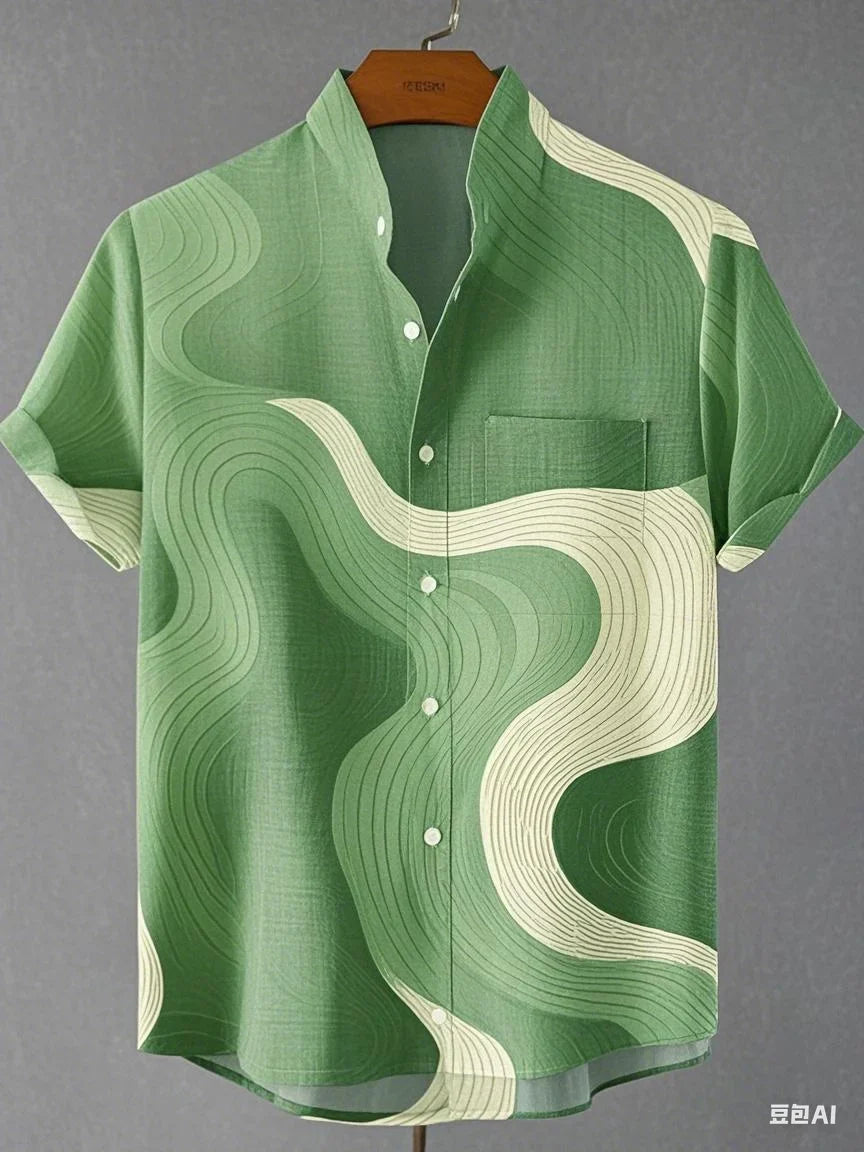 Nevin - Airy Abstract Shirt