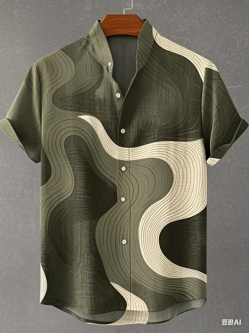 Nevin - Airy Abstract Shirt