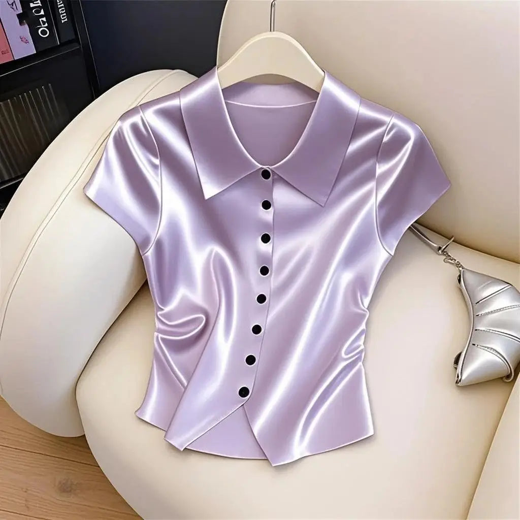 Hope - Glossy Silk Blouse