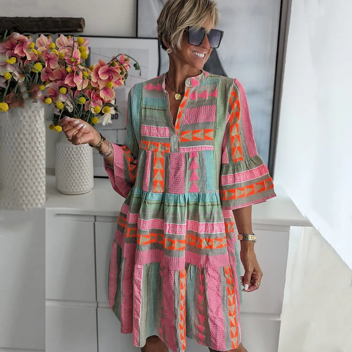 Denise - Flowing Geometric Dress