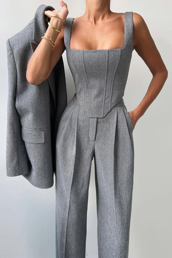 Rosalie - Tailored Herringbone Blazer