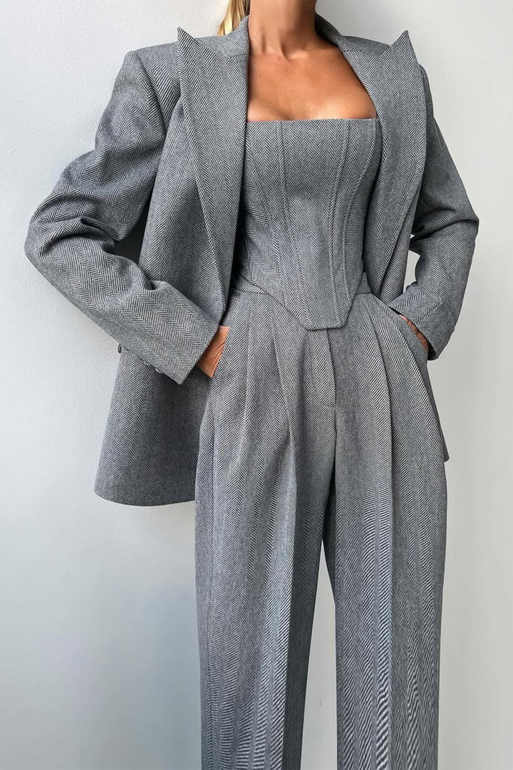 Rosalie - Tailored Herringbone Blazer