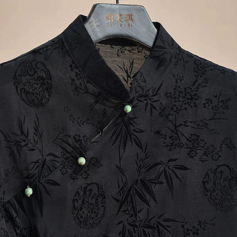 Layla - Elegant Jacquard Blouse