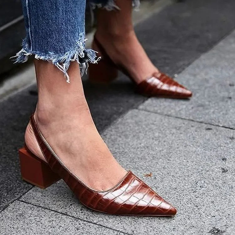 Rhea - Sleek Crocodile Sandals