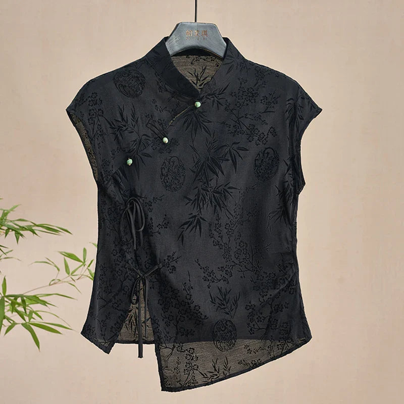Layla - Elegant Jacquard Blouse
