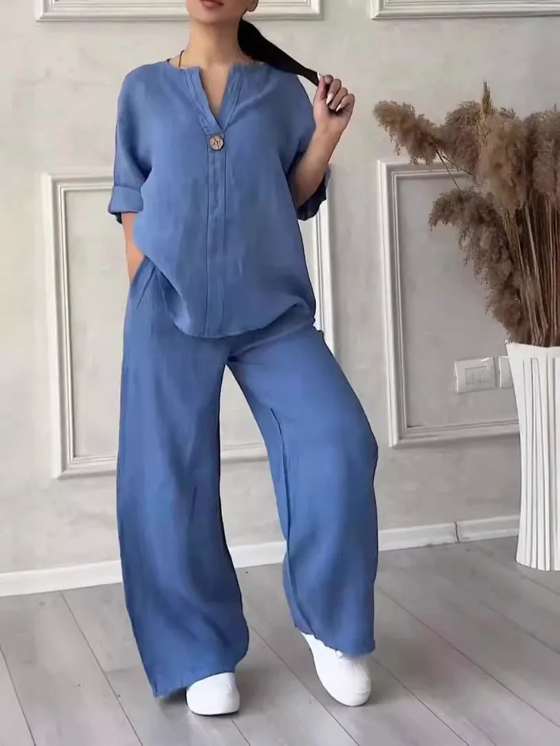Vanessa - Flowing Linen Blouse