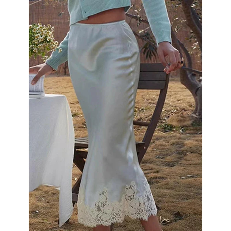 Dina - Elegant Silky Midi Skirt