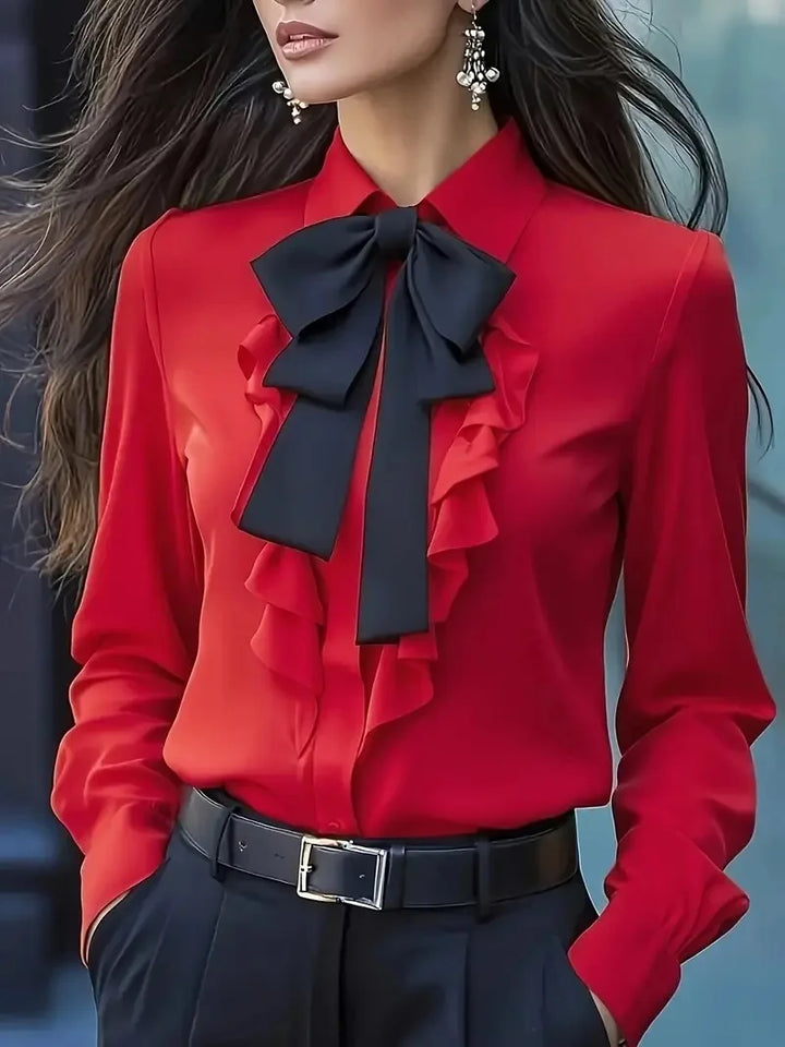 Andrea - Silky Ruffle Blouse