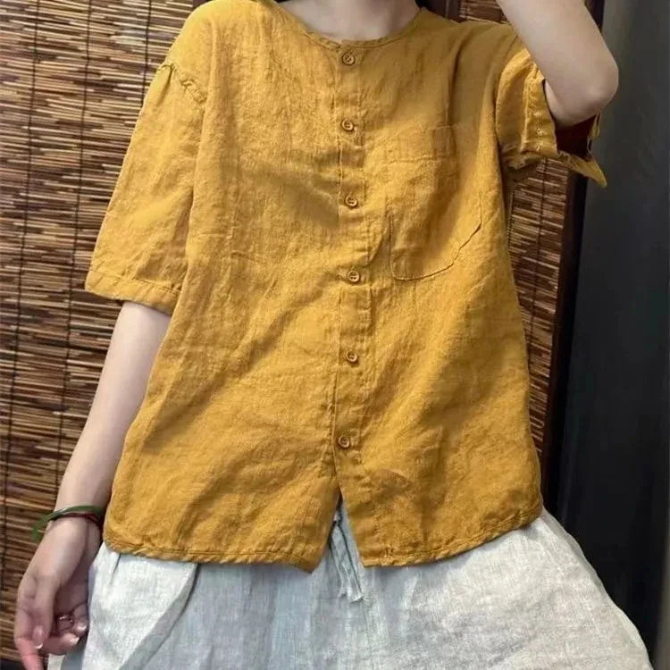 Valentina - Cozy Linen Blouse