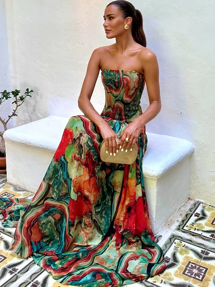 Erin - Flowing Pleater Maxi Dress
