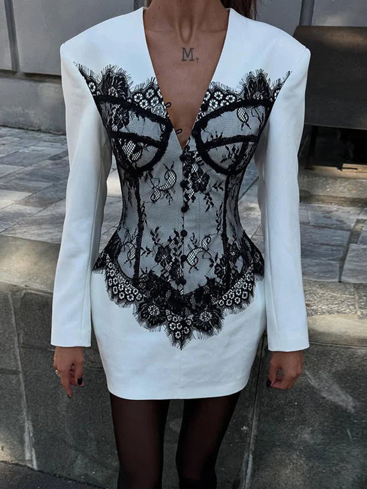Miranda - Sleek Lace Mini Dress