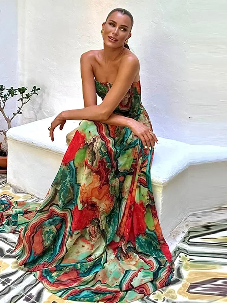 Erin - Flowing Pleater Maxi Dress