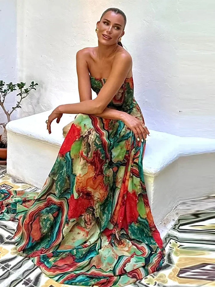 Erin - Flowing Pleater Maxi Dress