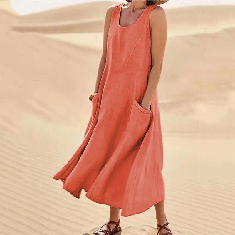 Nicolette - Soft Linen Maxi Dress