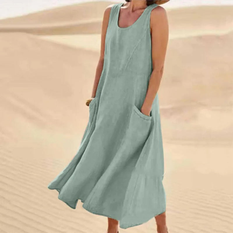 Nicolette - Soft Linen Maxi Dress