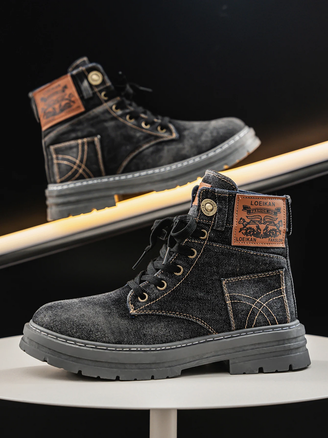 Perry - Sturdy Denim Boots