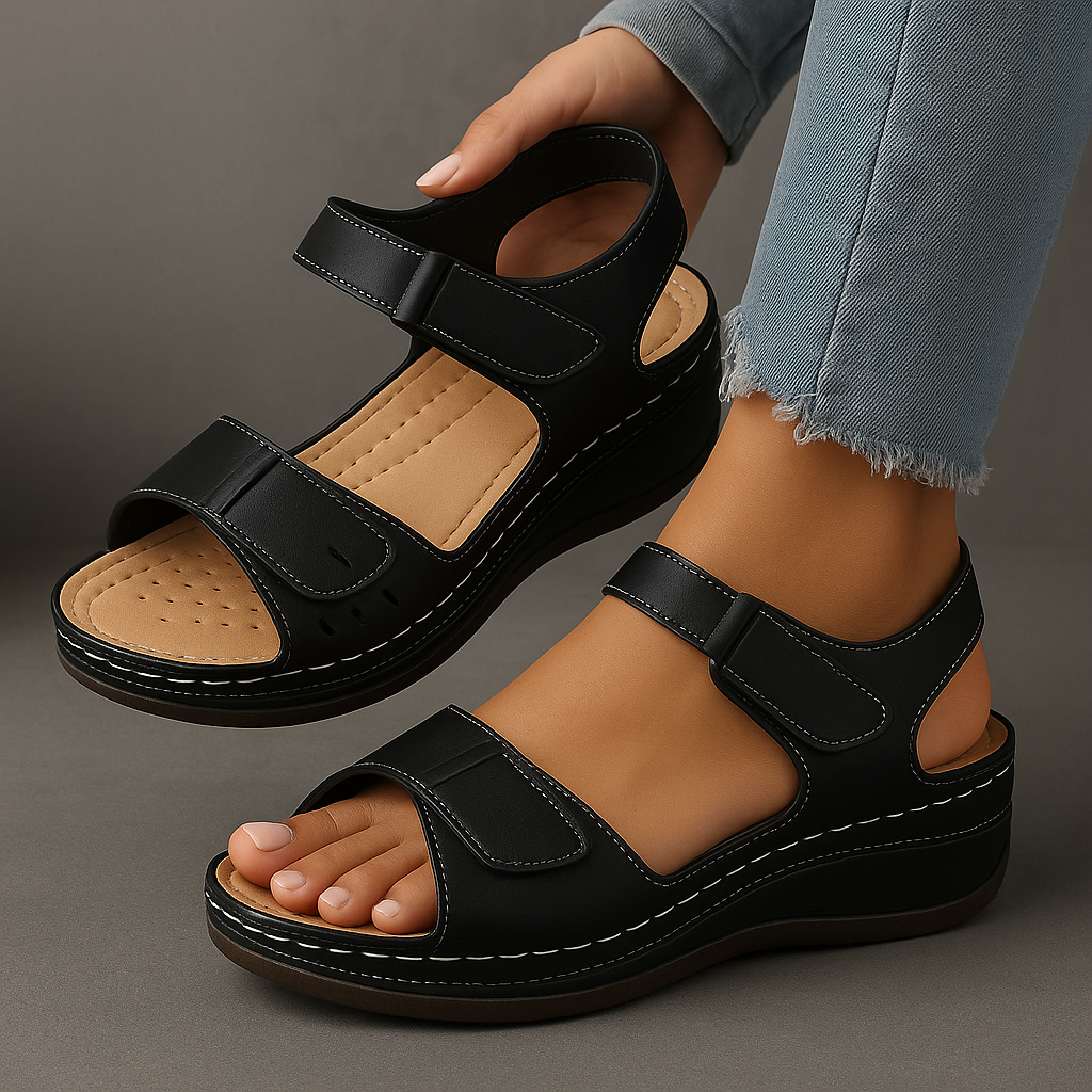 Tina - Cushioned Wedge Sandals