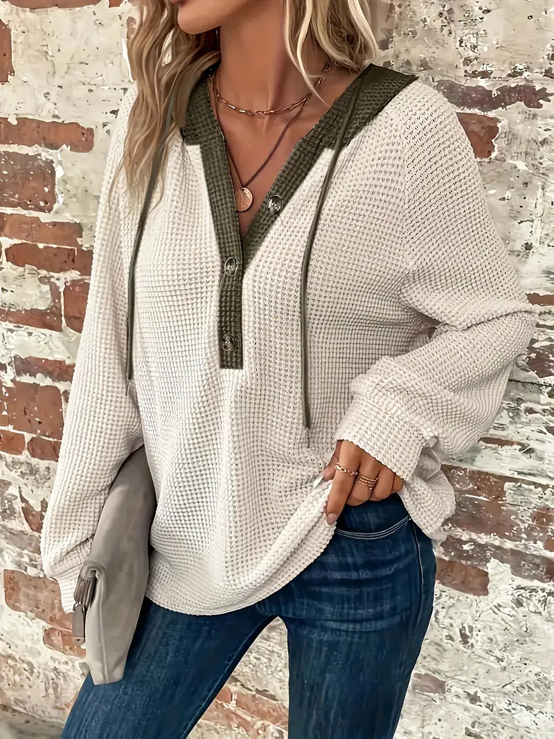 Rose - Cozy Waffle Hoodie