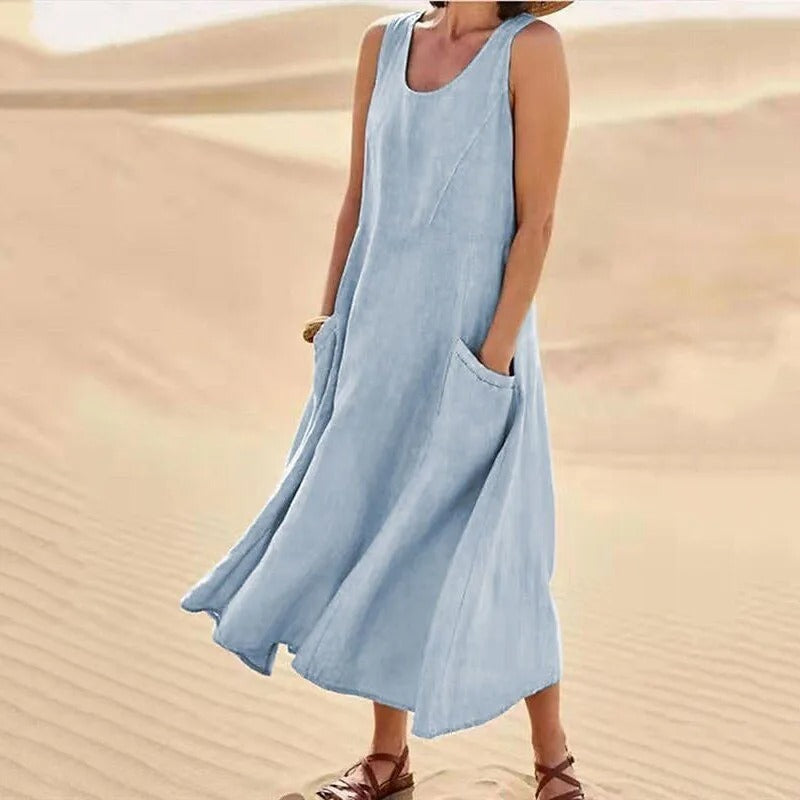 Nicolette - Soft Linen Maxi Dress