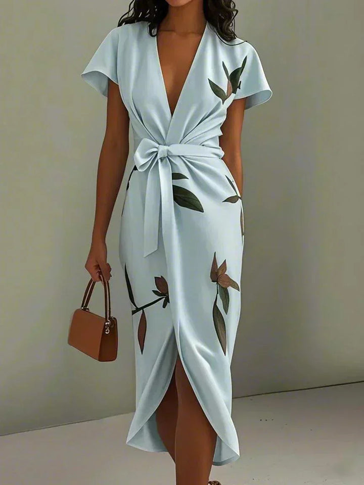 Yulia - Silky Wrap Midi Dress