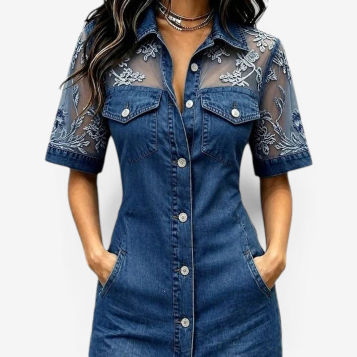 Olivia - Chic Denim Mini Dress