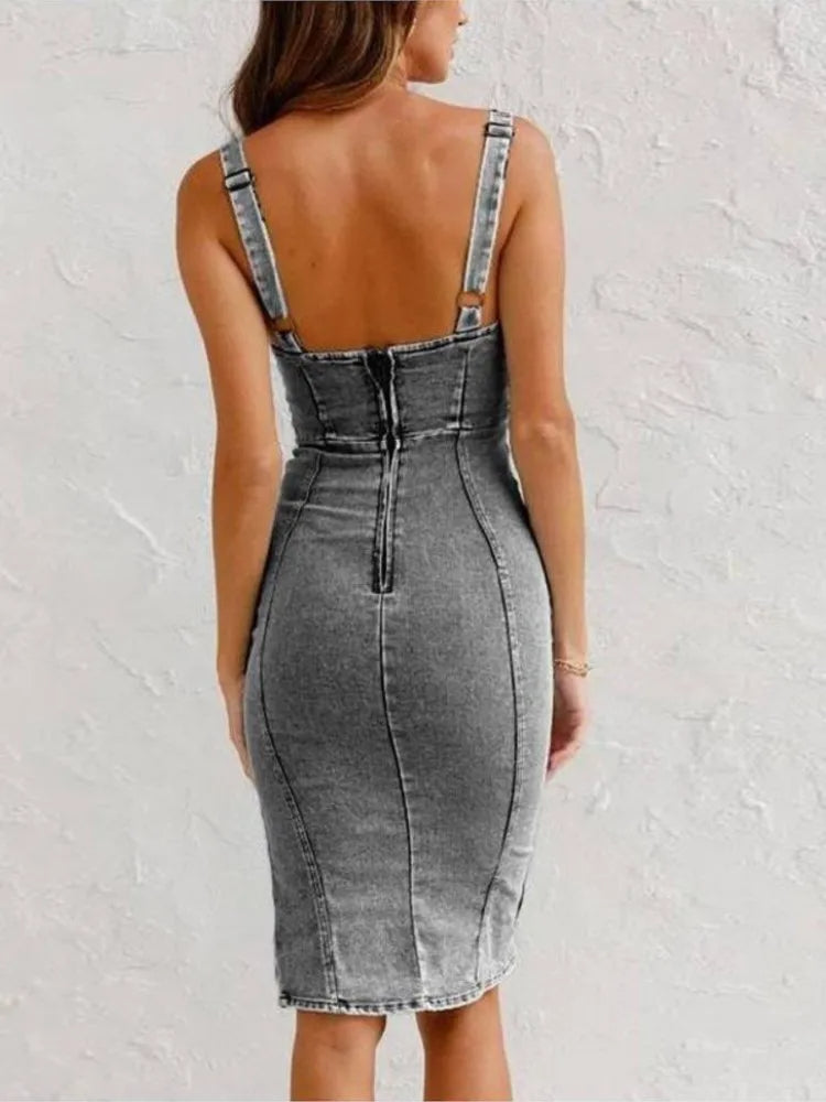Maya - Sleek Denim Dress