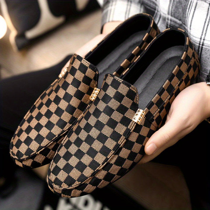 Duston - Refined Checkerboard Loafers